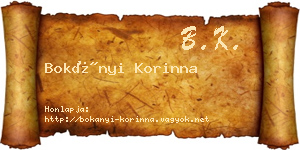 Bokányi Korinna névjegykártya